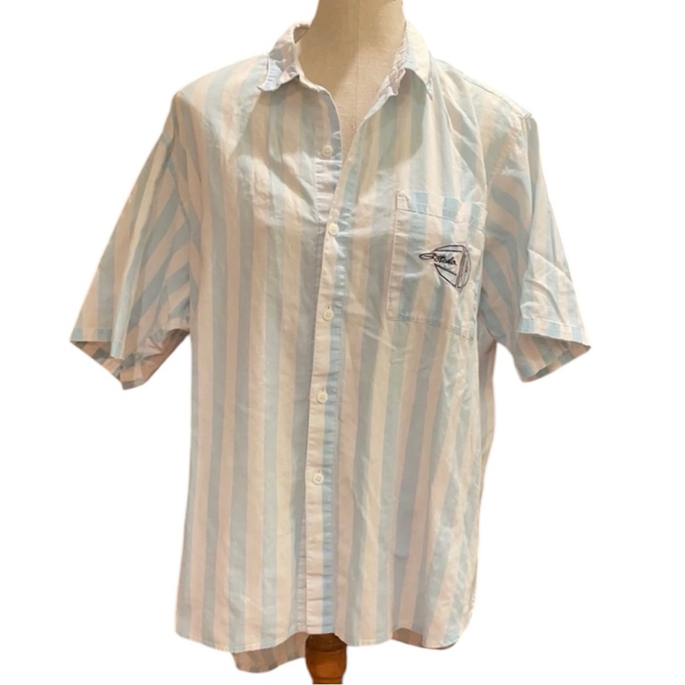 Gotcha vtg 1980’s Men’s XL collar shirt Vertical stripes button down surf skate